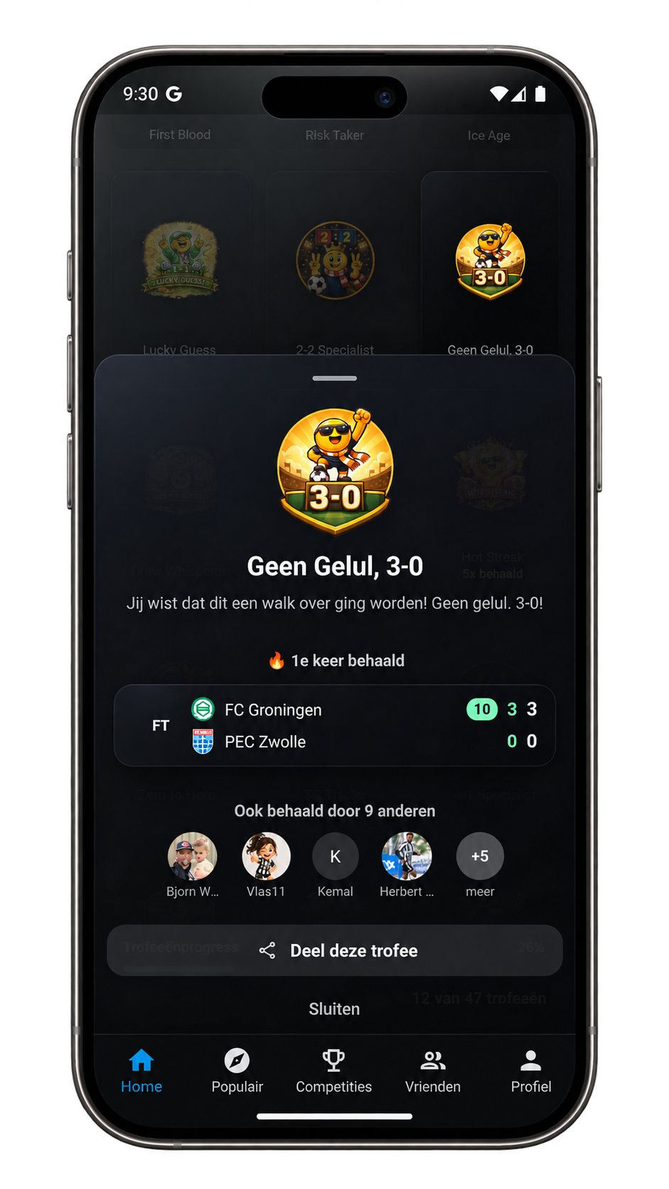 Golero voetbalpoule trofeeën